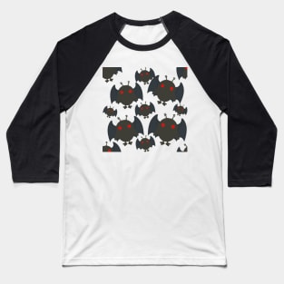 Mothman Emoji Pattern Baseball T-Shirt